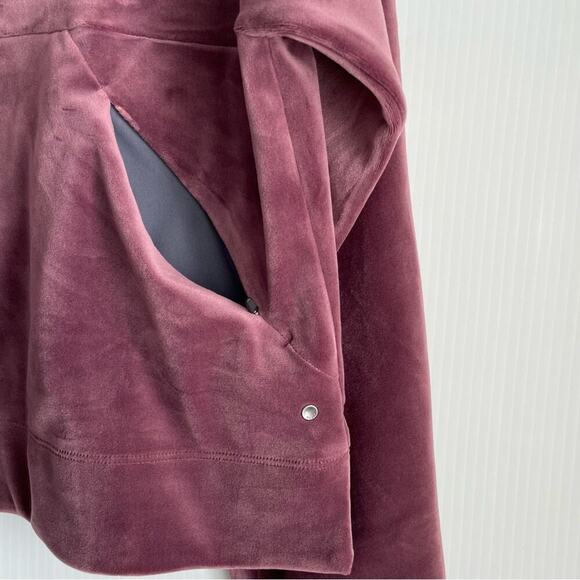 Prana Pheonix pullover funnel neck velour top with kangaroo pocket size medium - Picture 4 of 12